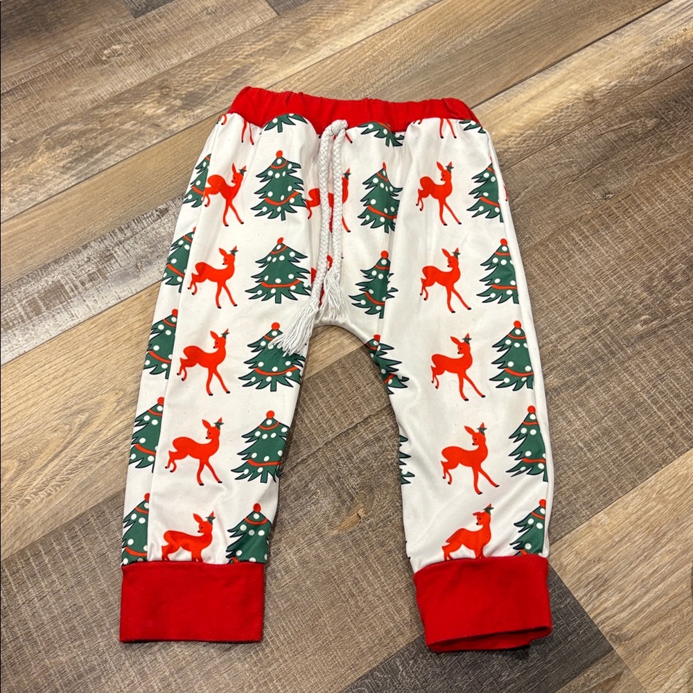 Festive Reindeer and Tree Kids Casual Bottoms